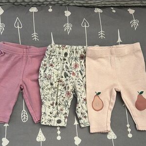 Toddler Girls' Pink & Floral Cotton Leggings - 3-Pack